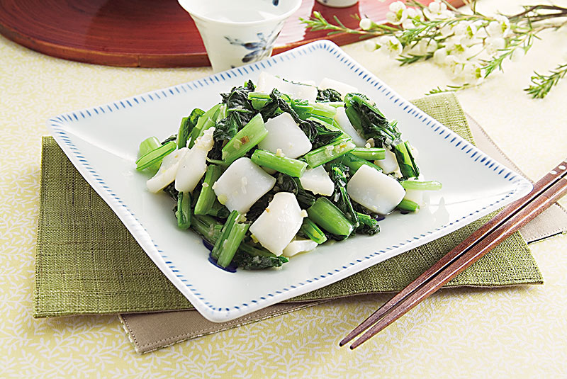 いかと小松菜の炒め物|株式会社松源|レシピ いかと小松菜の炒め物