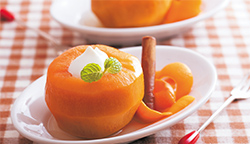 柿の丸ごとコンポート|株式会社松源|レシピ 柿の丸ごとコンポート