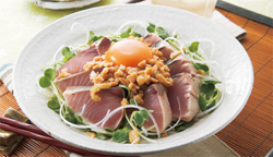 かつおの納豆しょうゆがけ