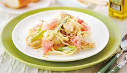 生ハムとホタテのクリームパスタ