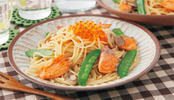 鮭といくらのパスタ