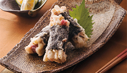 たけのこと鶏肉の梅風味磯辺揚げ|株式会社松源|レシピ たけのこと鶏肉の梅風味磯辺揚げ